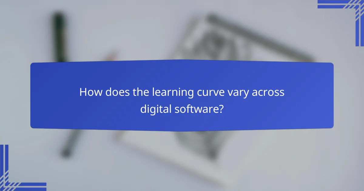 How does the learning curve vary across digital software?