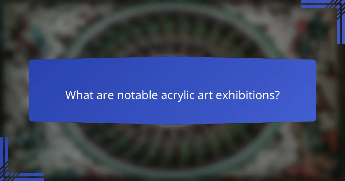 What are notable acrylic art exhibitions?