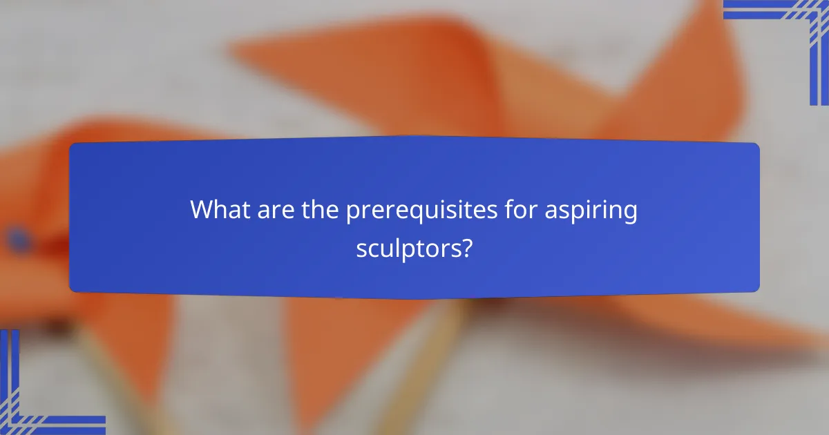 What are the prerequisites for aspiring sculptors?