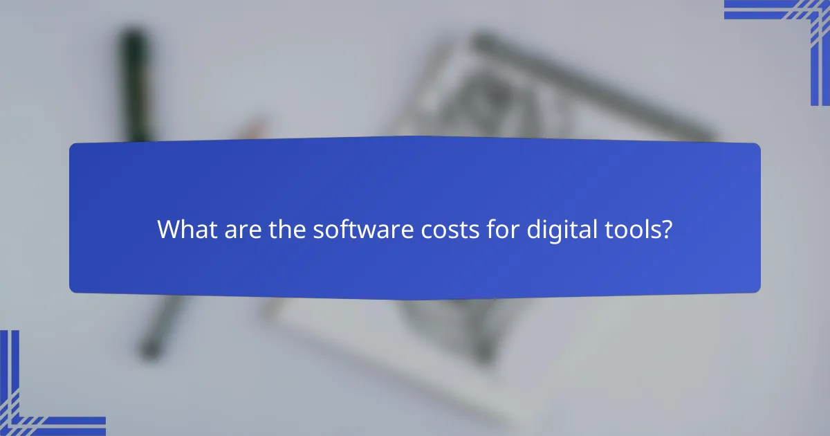 What are the software costs for digital tools?