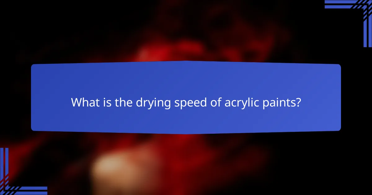 What is the drying speed of acrylic paints?